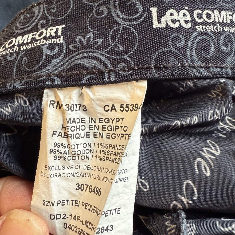 Lee Comfort Stretch Waistband Pants size 22W petite - Picture 7 of 9